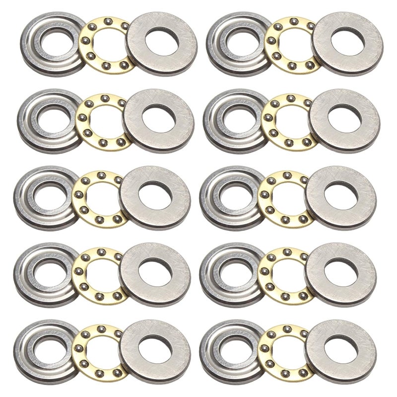 STYUI (10Pcs) F5-12M Miniature Thrust Ball Bearings 5mm x 12mm x 4mm Miniature Plane Thrust Bearings Chrome Steel One Way - Image 1